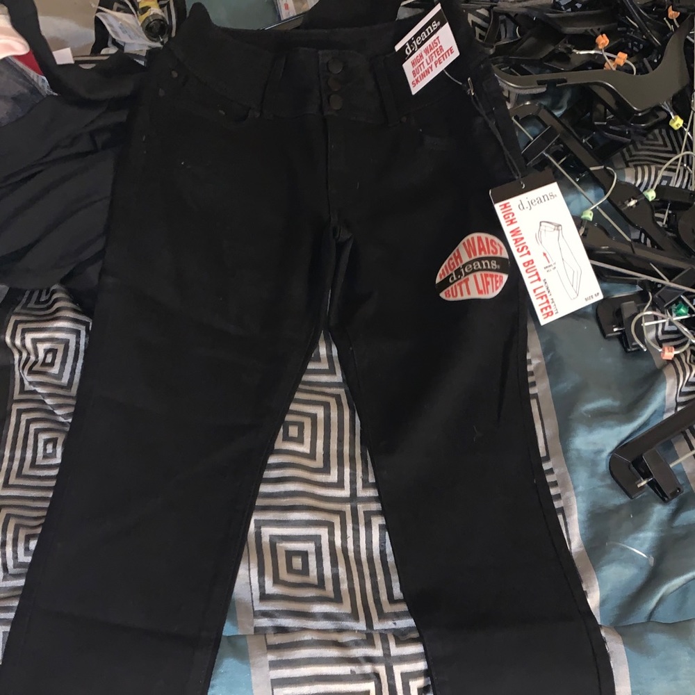 High waist but lifter skinny petite black jeans